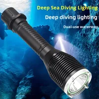 Lampe de plongée LED Raylights T40 en alliage d'aluminium, forte luminosité, étanche IP68, portée du faisceau 500m+, utilisation double eau-terre pour le camping