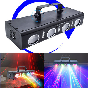 Ánh Sáng Sân Khấu Bốn Đầu <span class=keywords><strong>Laser</strong></span> LED Dmx512 Âm Thanh Kích Hoạt Từ Xa Tự Động Chạy Chủ Slave Thanh Di Động KTV DJ Đảng Chiếu - Product Image 2