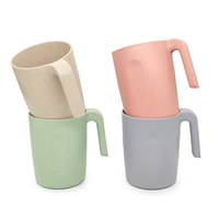 Gobelets en plastique de luxe réutilisables de 500 ml pour adultes, avec poignée, écologiques, biodégradables, mugs de camping, logo personnalisé, PP applicable