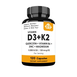 Vitamine D3 & K2, Magnésium B6, Zinc, Quercétine, Énergie, Immunité, Santé Musculaire, 60 Capsules pour Adultes - Product Image 1