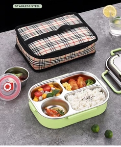 Bento Box coibentato <span class=keywords><strong>in</strong></span> acciaio inossidabile 304 per uso alimentare con borsa per il <span class=keywords><strong>pranzo</strong></span> portatile per l'<span class=keywords><strong>ufficio</strong></span> scolastico - Product Image 6