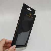 Boîte pliante noire personnalisée en gros avec fenêtre transparente découpée – Boîte de présentation en papier pour la vente au détail avec fenêtre claire