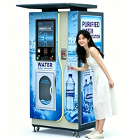 Distributeur automatique d'eau haut de gamme, fonctionnant avec paiement mobile/pièces/billets, 24h/7j, en libre-service, type guichet automatique