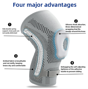 Genouillère de protection professionnelle en nylon respirant et léger avec cordon de serrage pour hommes, idéale pour la course et l'alpinisme (soutien du ménisque et de la rotule) - Product Image 2