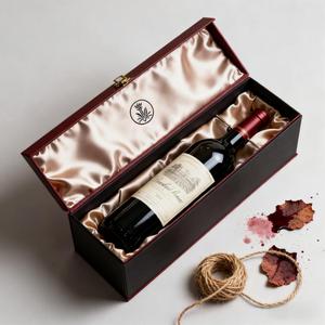 Boîtes d'emballage de luxe sur mesure <span class=keywords><strong>en</strong></span> <span class=keywords><strong>carton</strong></span> rigide noir mat pour coffrets de spiritueux, champagne, whisky, bouteilles de vin rouge, verres, boîte cadeau <span class=keywords><strong>en</strong></span> papier - Product Image 1