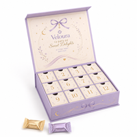 Boîte cadeau calendrier de l'avent au chocolat personnalisée 12 jours, emballage rigide en carton avec tiroir, boîte à bonbons compte à rebours des fêtes