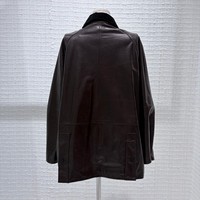 Veste en cuir décontractée pour femme, coupe ample, imperméable, avec col en laine, doublure à carreaux, style chemise, pour le quotidien – Collection Factory Outlet