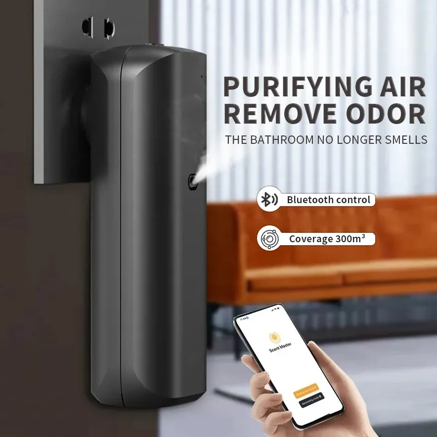 아로마 디퓨저 호텔 벽걸이 형 플러그인 공기 향기 오일 디퓨저 기계 앱 제어 화장실
