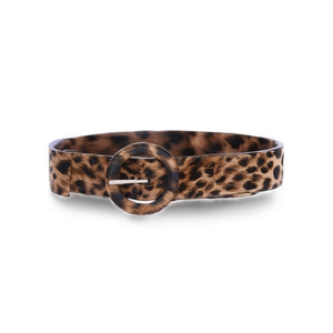 Cintura con Motivo Leopardato Z, Fibbia ad Anello D da 4 Cm, Cintura alla Moda per Donna - Product Image 1