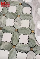 Fabrik Direkt verkauf Marmor Mosaik Parkett Teppichboden mehrere Muster Weißgold Rand Boden