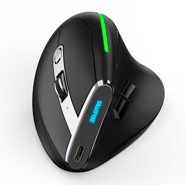 F-36 Ergonomic Vertical Mouse 2.4G+BT1+BT2 Wireless Right Left Hand 8 Bottom