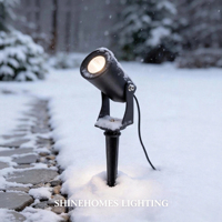 Projecteur de jardin LED COB en aluminium imperméable moderne pour extérieur 180 °   Support double réglable pour éclairage de chemin de villa