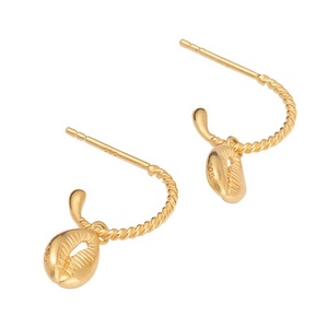 Bijoux de <span class=keywords><strong>mode</strong></span> Gemnel, boucles d'oreilles tendance, argent 925 plaqué or, coquillage classique, boucles d'oreilles créoles d'été, océan - Product Image 6