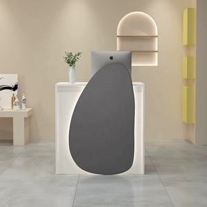 Modern Luxury White Wooden Small Size Reception Desk Durable Reception Desk for Beauty Salon Hair Salon Nail - Product Image 4