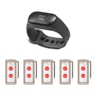 Système de radiomessagerie sans fil Transmetteur de clavier tactile Bracelet d'appel de serveur Récepteur de bracelet pour resta