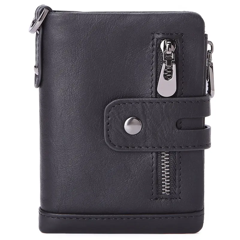 Modern siyah patron ince izci kart su şişesi cüzdan Pu çanta ile kombine