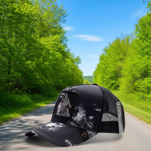 Casquette de camionneur JYM2090 en tissu maillé, 6 panneaux, réglable, respirante, décontractée, pour adultes, utilisation printemps-été - Product Image 2