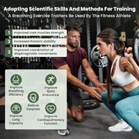 Entraîneurs de respiration portables réglables en ABS et en silicone faciles à nettoyer pour le fitness et les sports quotidiens Vert-emballé dans un sac