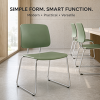 Chaise de conférence moderne empilable multifonctionnelle avec dossier à bascule 3 positions, réglable, confortable, robuste, pieds solides, chaise de bureau en PP