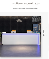 Comptoir de réception pour salon de beauté table de bureau moderne mobilier de bureau commercial bureau de réception pour hôtel avec lumière led