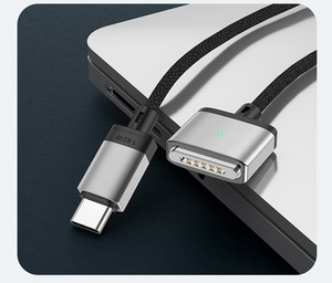 <span class=keywords><strong>C</strong></span>âble de charge magnétique en nylon tressé de 2m 140W T-Head vers <span class=keywords><strong>USB</strong></span> <span class=keywords><strong>C</strong></span> Charge rapide pour MacBook et Macbook Laptop - Product Image 4