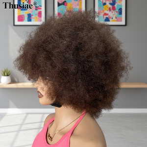 Perruques brésiliennes en cheveux Remy bouclés afro kinky, avec dentelle frontale transparente, pour femmes noires - Vente en gros - Product Image 3