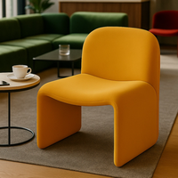 Fauteuil individuel de style nordique minimaliste moderne, en tissu velours rouge vin, durable, pour salon