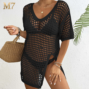 Mujer Crochet White Hollow Beach Vestidos Sexy Straps Coverup Knit Summer Dress <span class=keywords><strong>para</strong></span> Beach - Product Image 2