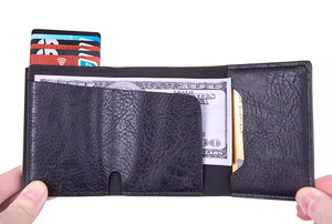 Portafoglio intelligente antifurto da uomo <span class=keywords><strong>portacarte</strong></span> RFID porta carte di credito con portamonete portamonete in pelle con modello solido portafoglio regalo - Product Image 2