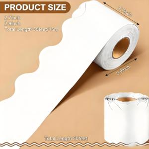 Jingwang Marka 50 Feet Beyaz Taraklı Bülten Tahtası Kenarlıkları Sınıf Dekorasyonu İçin Çin Malı - Product Image 2