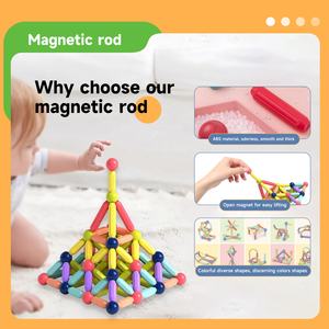 Ensembles de blocs de <span class=keywords><strong>construction</strong></span> magnétiques 3D personnalisés, 66 pièces, jeux de <span class=keywords><strong>construction</strong></span> pour enfants avec tiges magnétiques de couleur, boules certifiées CPC - Product Image 6