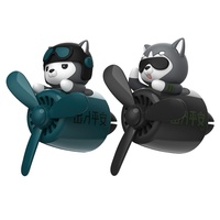 Diffuseur de parfum pour voiture, série Husky mignon, avec hélice rotative, ornement aromatique