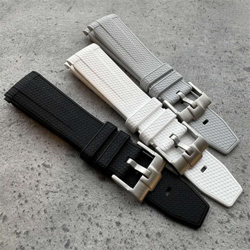 PEITONG Classics Black White Grey color Fashion Rubber Watch Strap Silicone Bands For Omega X Moon Swatch