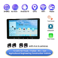 Autoradio Android 10,1 pouces avec GPS, moniteur de voiture, lecteur Android, caméra embarquée 4G pour camion/remorque/camping-car/camionnette