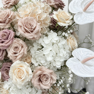 Arrangements floraux en soie douce couleur chair pour la rentrée scolaire et la décoration de mariages, allées, scènes et panneaux de bienvenue - Product Image 4