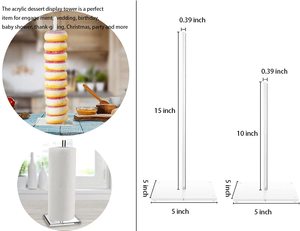 Torre de exhibición de acrílico transparente <span class=keywords><strong>para</strong></span> Donuts, soporte de <span class=keywords><strong>10</strong></span> pulgadas, fondo cuadrado - Product Image 4