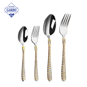 New Arrival Wedding gương kim loại bạc muỗng và Ngã Ba ăn dao kéo <span class=keywords><strong>Set</strong></span> thép không gỉ vàng <span class=keywords><strong>Flatware</strong></span> <span class=keywords><strong>Set</strong></span> - Product Image 5