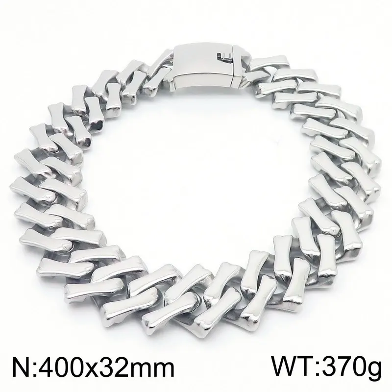 Steel polished necklace 40cm*32mm