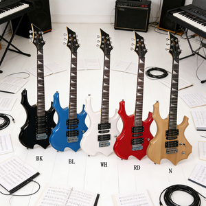 Guitare électrique bon marché personnalisée de haute qualité, kit de guitare électrique à 6 cordes, <span class=keywords><strong>basse</strong></span> fabriquée en Chine - Product Image 1