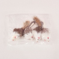 Jouet à mâcher pour chats en peluche réaliste bicolore à poils longs en forme de grande souris, vente en gros