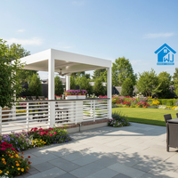 Pergola Bioclimatique en Aluminium Écologique Sweet Home avec Toit Rétractable Motorisé à Lames Orientables, Abri Extérieur Étanche et Intelligent