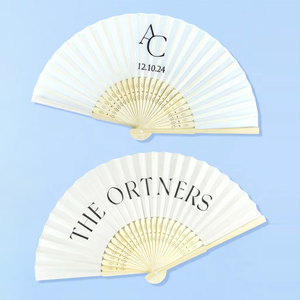 Personalized Bamboo Paper Hand Fan for Wedding Favors Gift