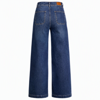 Jean taille haute à jambe large pour femme avec poches utilitaires, coupe ample, en denim doux et extensible, vente en gros usine