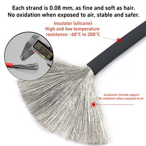 Cable de Silicona Ultraflexible de 22 AWG UL1015, 600V Alta Corriente 105 ° C Resistente a Altas Temperaturas, para Batería de Litio de Modelo RC - Product Image 2