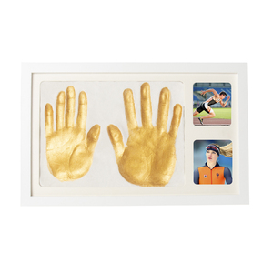 Cadre photo en bois massif avec empreintes de mains de couple, imperméable, peinture, activité de bricolage pour adultes, Saint-Valentin, commémoration d'<span class=keywords><strong>anniversaire</strong></span>, personnalisé - Product Image 2