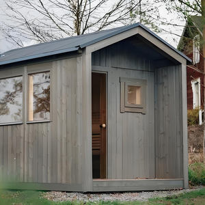 Sauna en <span class=keywords><strong>bois</strong></span> de pruche avec véranda, <span class=keywords><strong>poêle</strong></span> <span class=keywords><strong>à</strong></span> <span class=keywords><strong>bois</strong></span>, extérieur, 8 <span class=keywords><strong>à</strong></span> 10 personnes, cabane rustique au bord du lac, expérience de la vie <span class=keywords><strong>à</strong></span> la campagne - Product Image 5