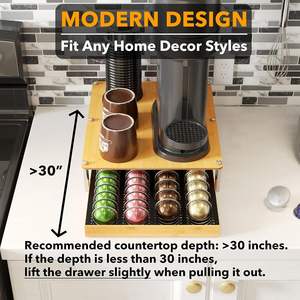 SpaceAid Cassetto Portacapsule Compatibile con <span class=keywords><strong>Capsule</strong></span> <span class=keywords><strong>Nespresso</strong></span> <span class=keywords><strong>Vertuo</strong></span>, Contiene 40 <span class=keywords><strong>Capsule</strong></span> Grandi/56 Piccole, Stazione Caffè - Product Image 4