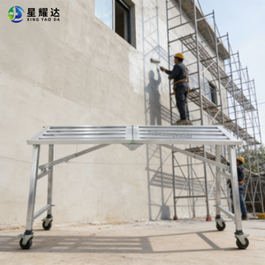 Plateforme de travail pliable en <span class=keywords><strong>aluminium</strong></span> robuste et moderne, escabeau portable à 8 marches, capacité de charge de 150 kg <span class=keywords><strong>pour</strong></span> la construction - Product Image 5