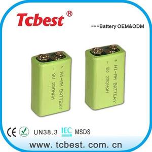 Hot Selling <span class=keywords><strong>NI</strong></span>-MH-Akku bester Qualität mit CE ROHS-Zertifikat 9V 250mAH für Elektro geräte - Product Image 2
