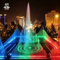 Fontaine musicale extérieure grand format avec synchronisation audio en temps réel et spectacle d'eau LED multicolore pour lieux de spectacle et galas